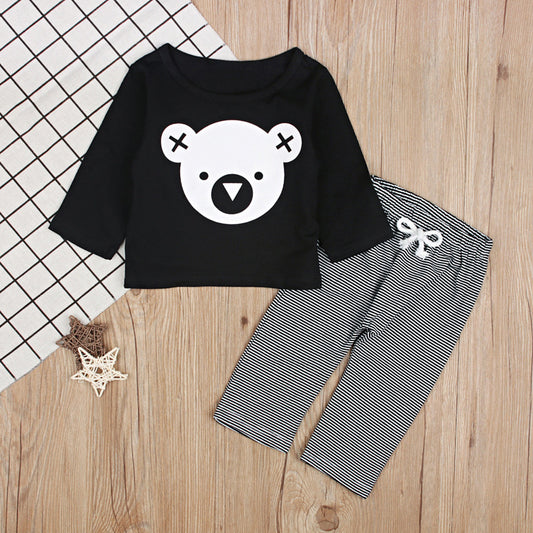 T-shirt Longsleeve met Koalaprint & Gestreepte Broek Tweedeligset voor Baby's/Peuters