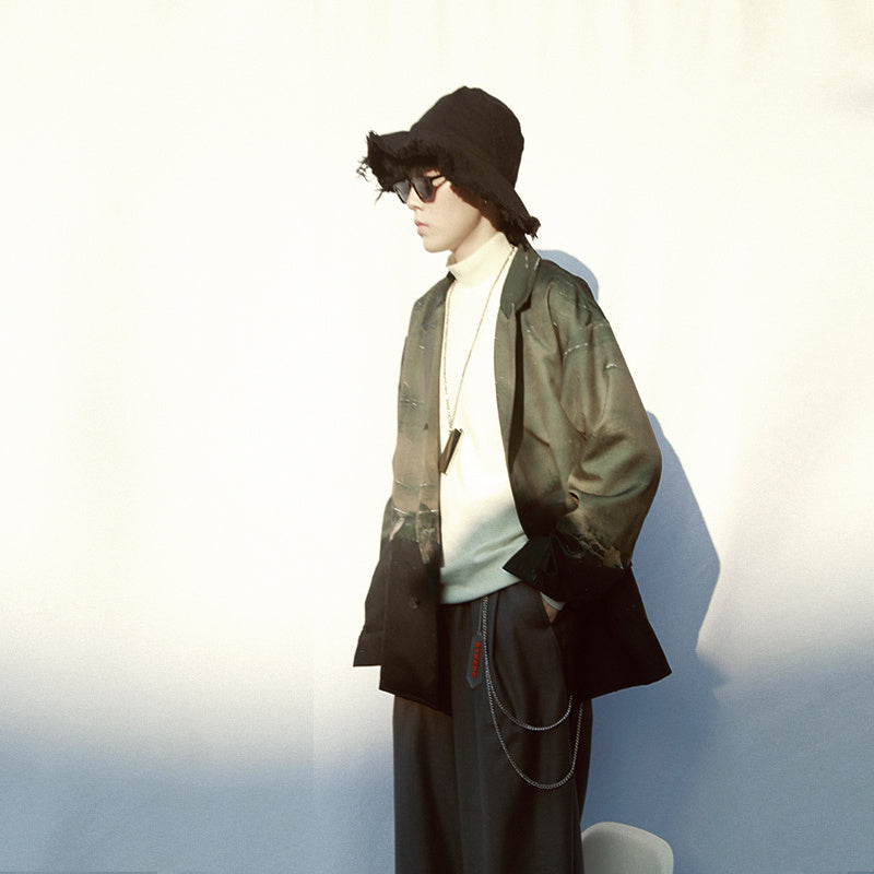 Trendy Vintage Oil Painting van Portrait Of Men in Jacket voor Heren/ Dames & Plus-size