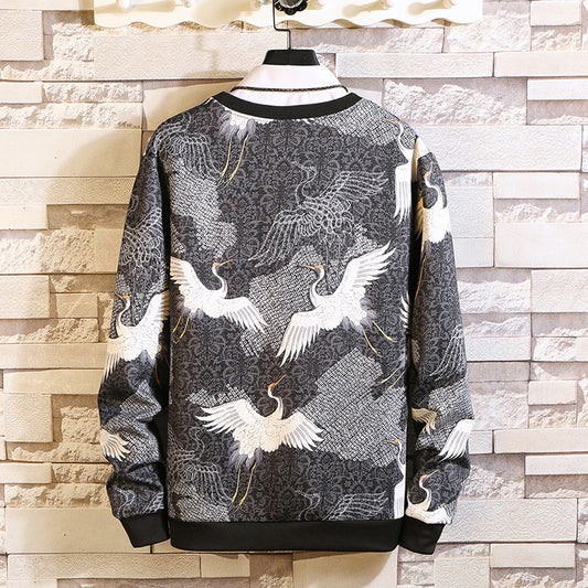 Sweatshirt met kraanvogelprint