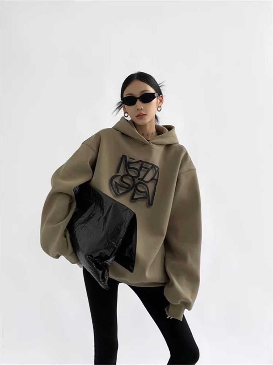 Amerikaanse Stijl Trendy Hoodie Regular/ Fluweel met Print voor Dames/ Plus-size & Meiden