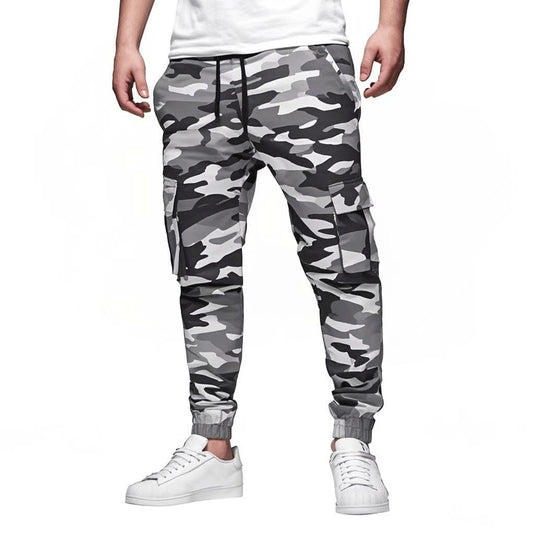 Trendy Casual Effen Kleur Mulitpocket Cargobroek met/zonder Camouflageprint en Trekkoord voor Heren & Jongens