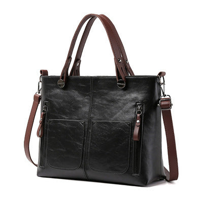Grote retro-tas voor dames, eenvoudige crossbodytas
