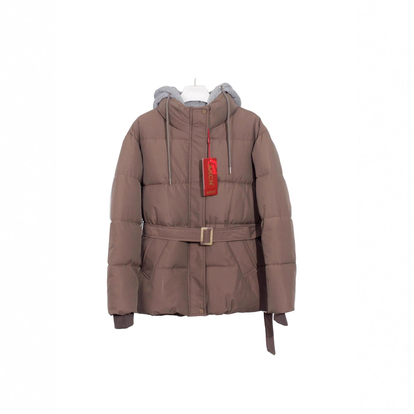 Elegante Katoenen Jas met Capuchon en Riem voor Dames & Plus-size