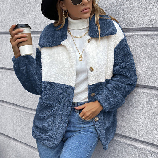 Europese en Amerikaanse Dubbelzijdige Pluche Korte Jas voor Dames