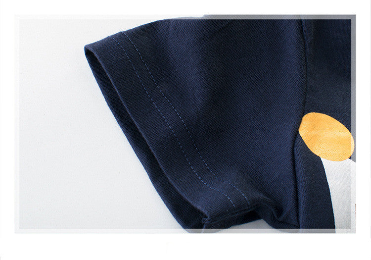 Casual Bedrukte Katoenen T-shirt met Ronde Hals en Korte Mouwen voor Kinderen