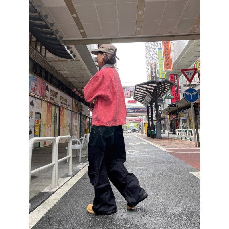 American Designer Retro Washed Design Draping Jeans voor Unisex