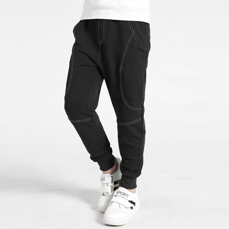 BinPaw Casual Katoenen Stretch Sport Sweatpants met Trekkoord en Zakken voor Kinderen