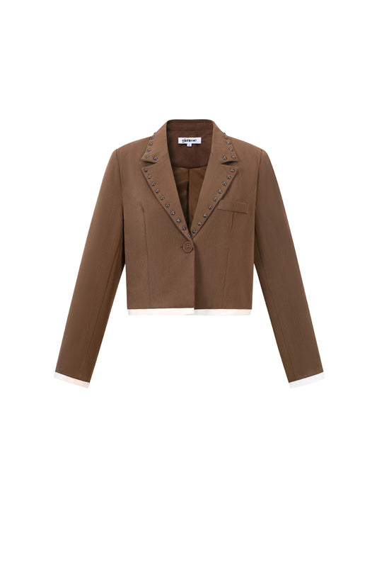 Geweven Polyestervezel Vrouwenpak Set Herfst/Winter Straat Eenvoudige Kleur