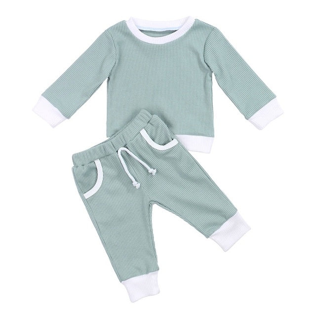 Casual Tweedelige Set Tops met Lange Mouwen & Lange Broeken voor Meisjes