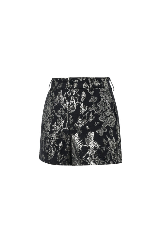 Geweven Polyestervezel Vrouwen Shorts Elegante Bloemenprint