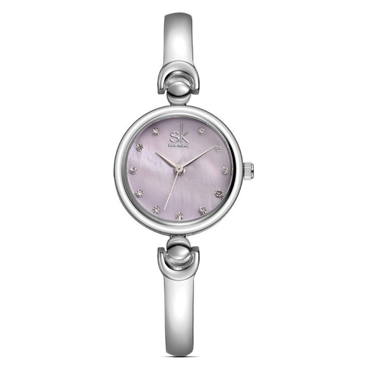 SK Elegante Stalen Quartz Polshorloge Armband voor Dames