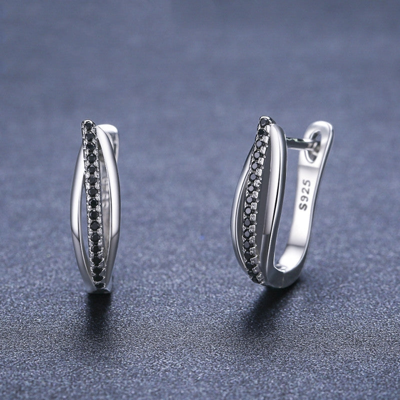 S925 Zilveren Retro Hong Kong-stijl Zirkoon Oorbellen voor Dames