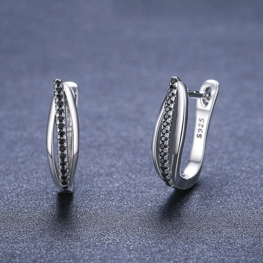 S925 Zilveren Retro Hong Kong-stijl Zirkoon Oorbellen voor Dames