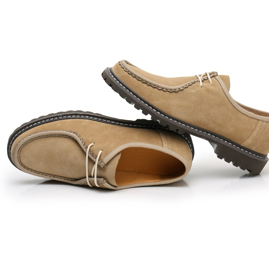 Europese Retro Casual Stijlvolle Derby Schoenen van Echt Leer met Ronde Neus en Vetersluiting in Indiase Stijl voor Heren