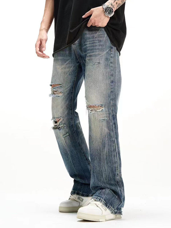 Designer Ripped Washed Jeans in Amerikaanse Stijl voor Heren/ Jongens