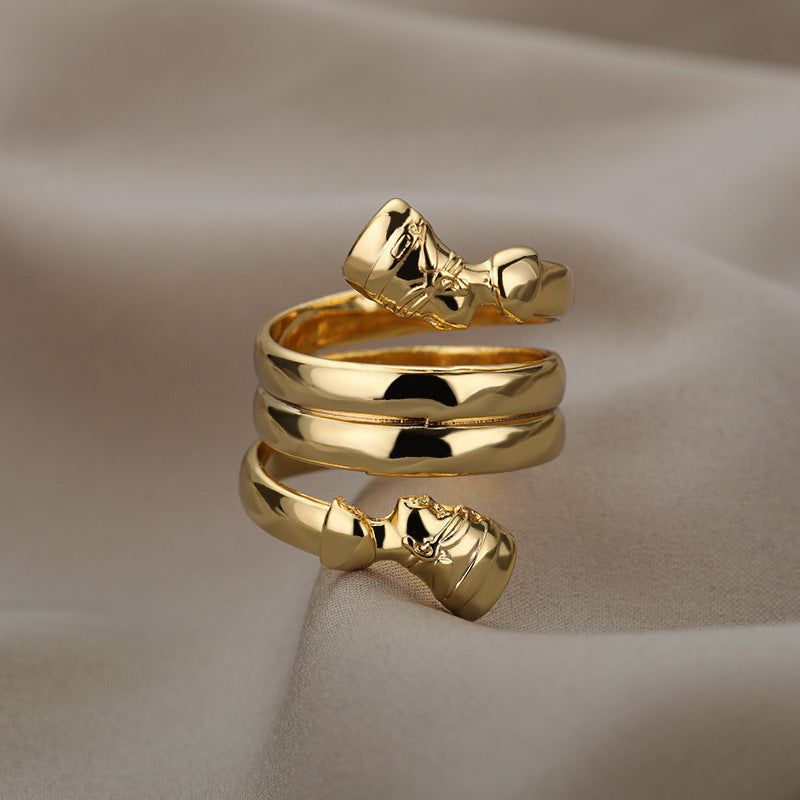 Elegante Indiase Dubbellaagse Ring van Koper voor Unisex