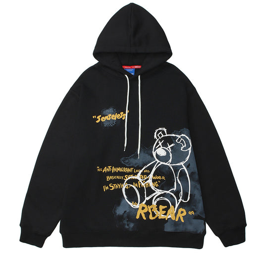 Hoodie met grafische print van een beer