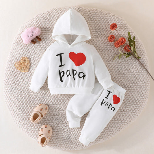 Tweedelige Outfit voor Meisjes Hoodie met Bedrukt Love Letter & Broek voor Baby's/ Peuters