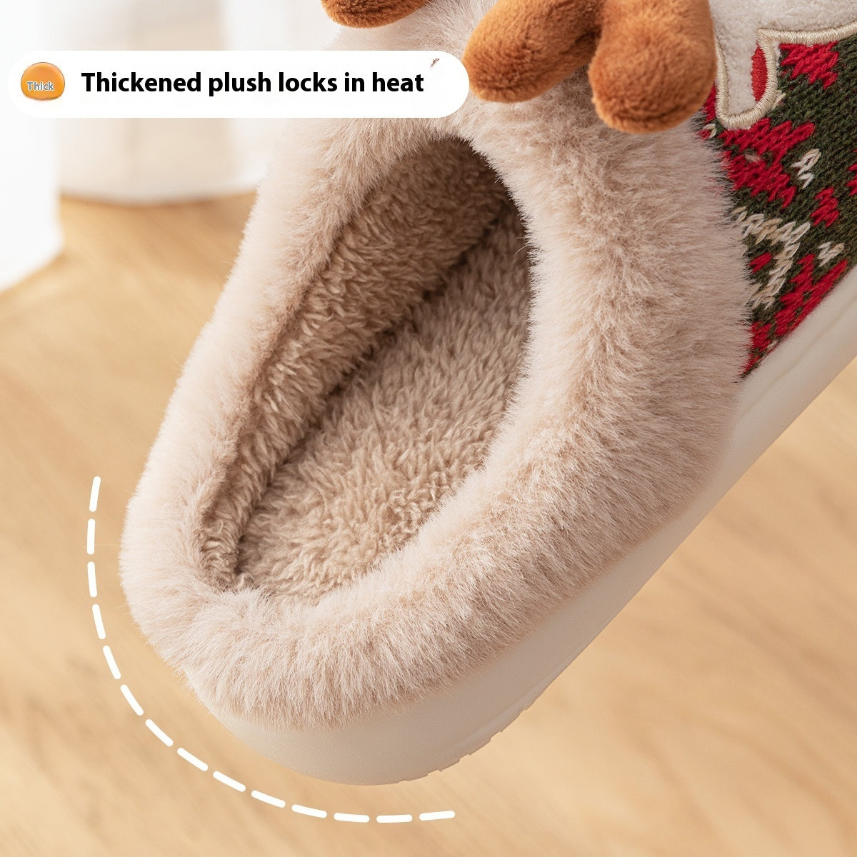 Kerstmis Modieuze Schattige Antislip Winter Kerstpantoffels van Pluche voor in Huis voor Dames & Meiden
