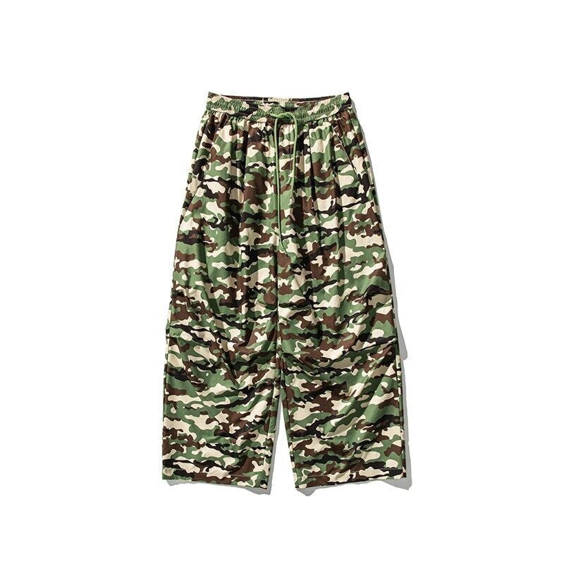 Trendy Casual Kleurrijke Gecamoufleerde Joggingbroek met Stretch en Losse Rechte Pijpen voor Jongens & Heren