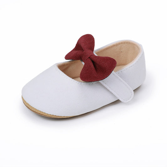 Elegante Schattige Effen Kleur Klassieke Mary Jane Ronde Neus Ballerina met Antislip en Strik voor Meisjes