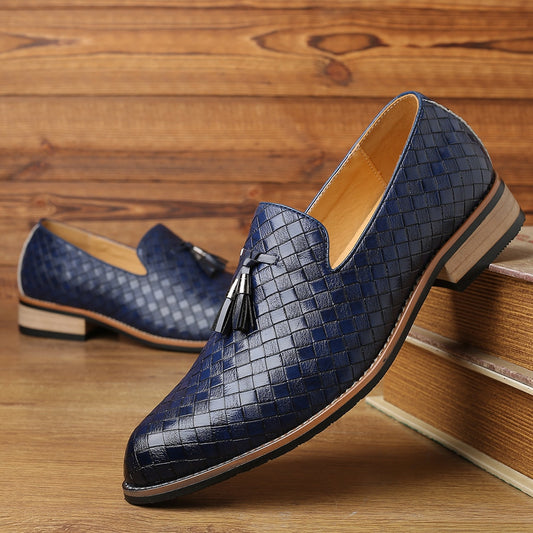 Modieuze Klassiek Britse Stijl Effen Kleur Formele Casual/Business Geweven Loafers met Kwastjes