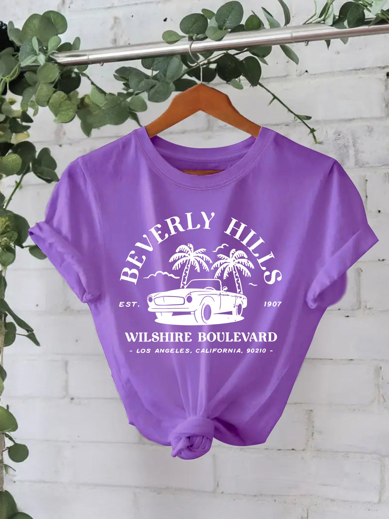 Trendy Moderne Streetwear Effen Kleur Casual Ronde Hals T-shirt met Letterprint en Korte Mouwen voor Dames/Meiden & Plus-Size