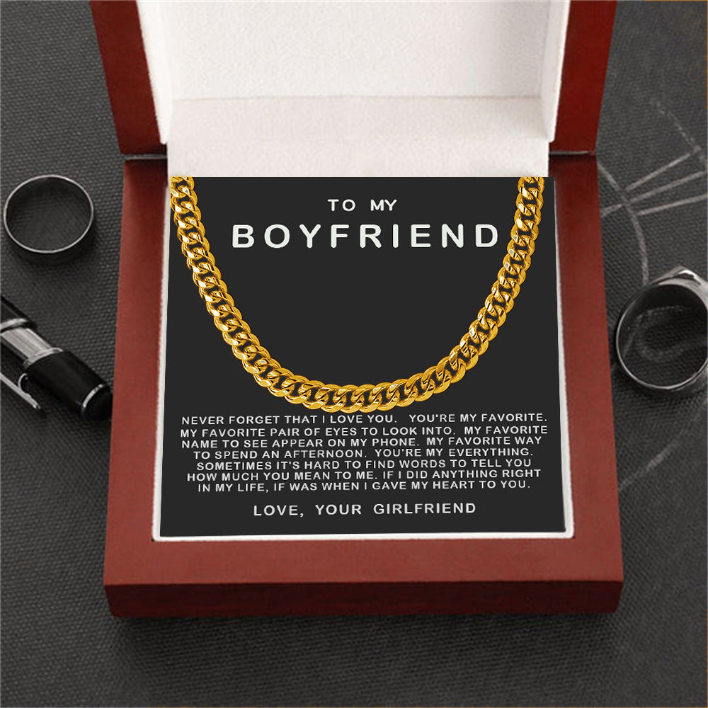 Stijlvolle Modieuze Roestvrijstalen"TO MY BOYFRIEND" Halsketting voor Heren
