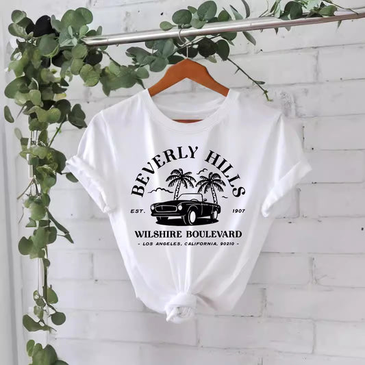 Trendy Moderne Streetwear Effen Kleur Casual Ronde Hals T-shirt met Letterprint en Korte Mouwen voor Dames/Meiden & Plus-Size