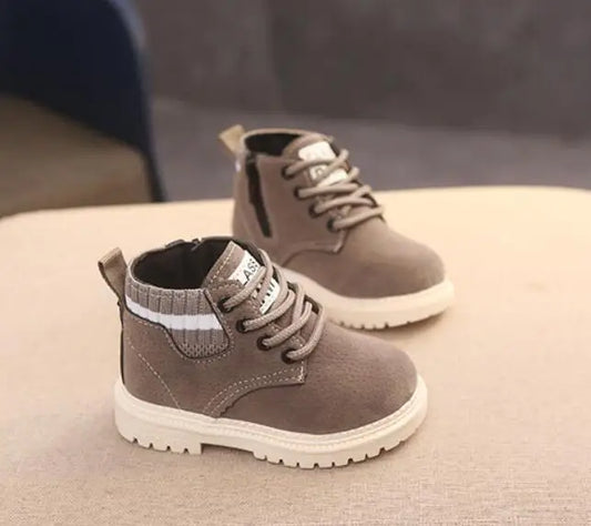 Modieuze Casual Effen Kleur Kids Enkelboots met/zonder Fluweelgevoerd van PU-Leer met Ritssluiting en Antislip Zool voor Kinderen