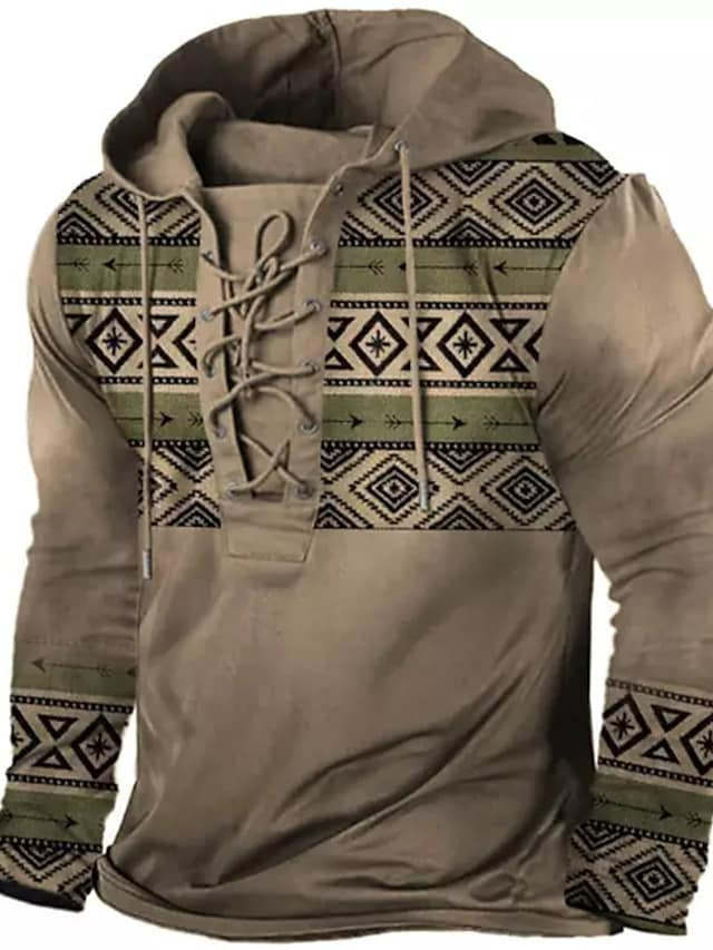 Retro Vlag Print Heren Hoodie