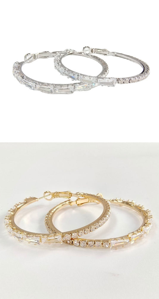 Europese Eenvoudige Gouden/ S925 Zilveren Vintage Grote Oorbellen met Zirkoon voor Dames