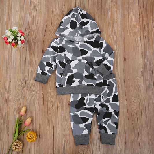 Casual Tweedelige Camouflage Set Hoodie & Joggingbroek voor Peuters/ Kinderen