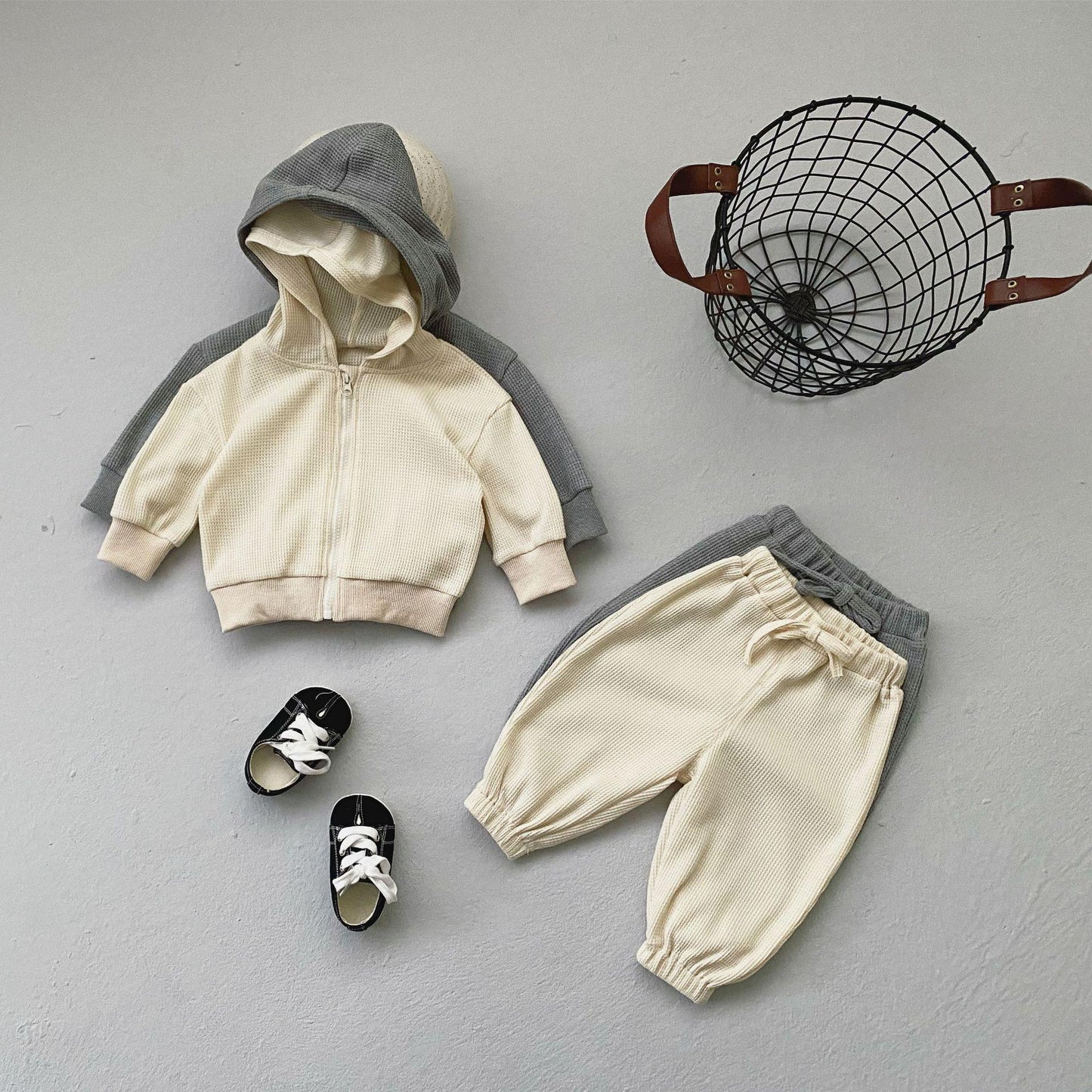Tweedelige Set voor Baby's / Kinderen : Casual Cardigan-Hoodie met Rits & Broek