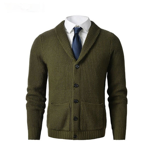 Business Casual Gebreide Wollen Cardigan met V-hals voor Heren