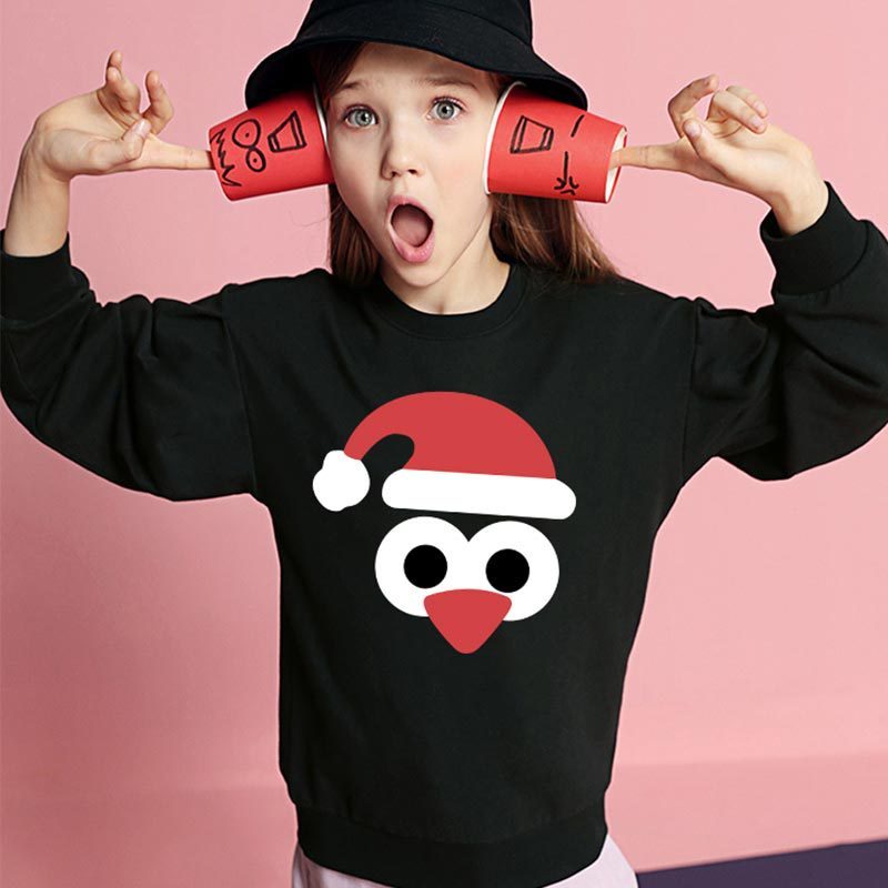 Europees en Amerikaans Schattige Sweater met Cartoon - Kerstmuts Print voor Peuters/ Kinderen
