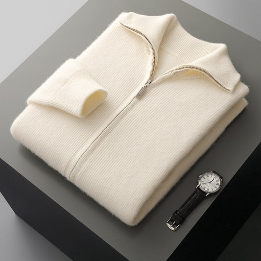 Casual Gebreide Trui-Cardigan van Wol met in Australië Stijl voor Heren