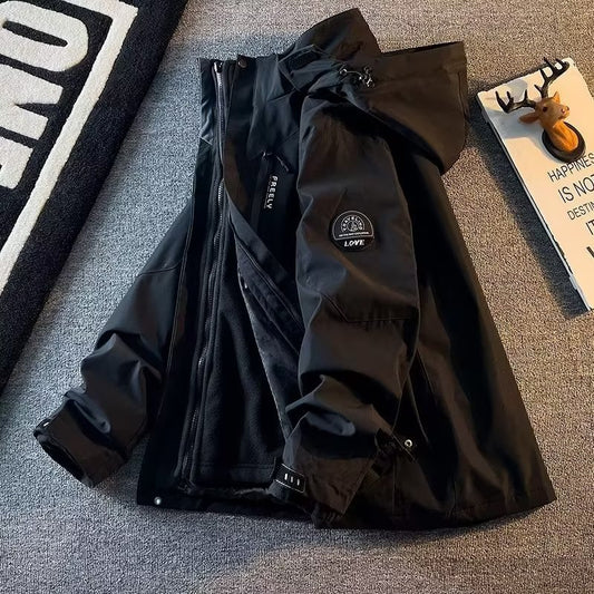 Fashion Outdoor Jas in Effen Kleur met Capuchon in Amerikaanse Stijl voor Heren & Jongens