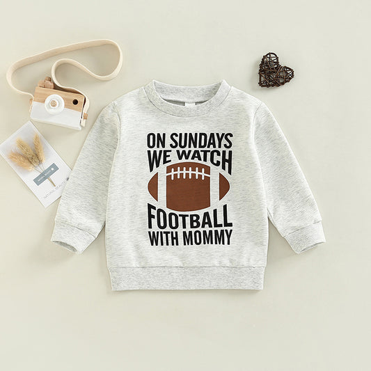 Rugby Sweatshirt met Bedrukte Letters Print voor Kinderen
