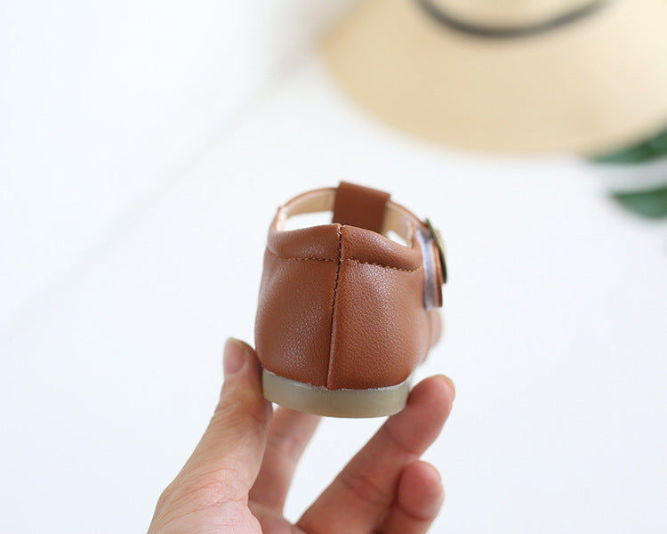 Elegante Casual Effen Kleur Kinderschoenen van PU-Leer met Klittenbandriem voor Meisjes