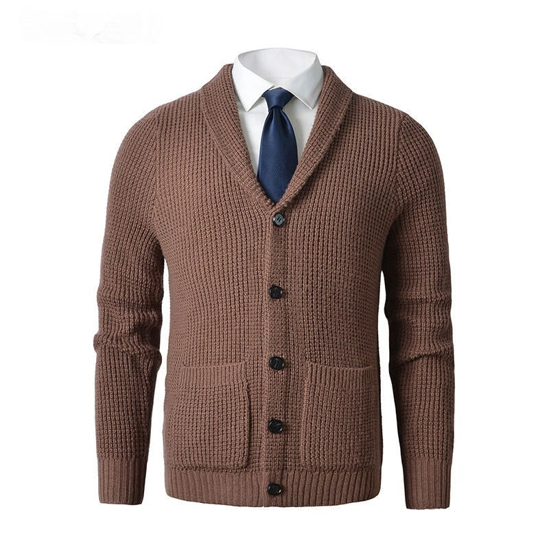 Business Casual Gebreide Wollen Cardigan met V-hals voor Heren