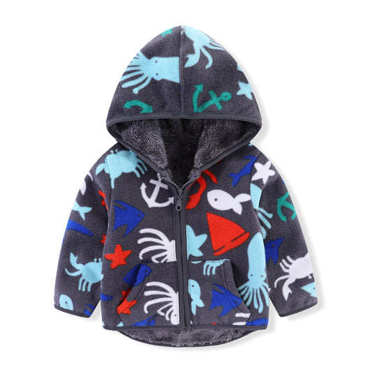 Polar Fleece Dikke Sweatvest met Stoere Print voor Peuters/Kinderen