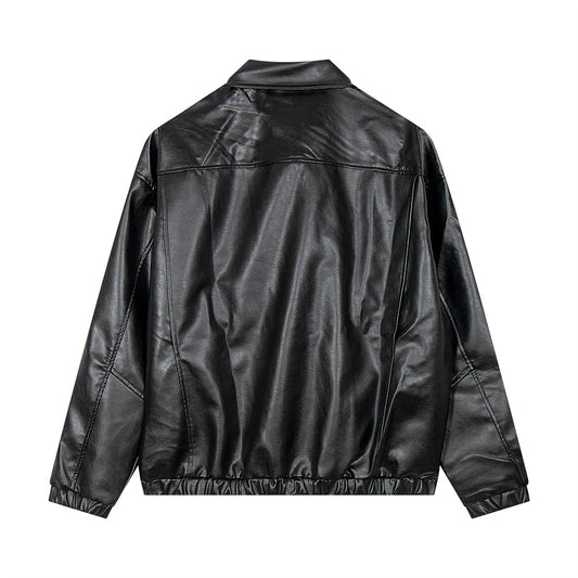 Casual Jacket van PU-Leer met Geborduurde Letters voor Heren