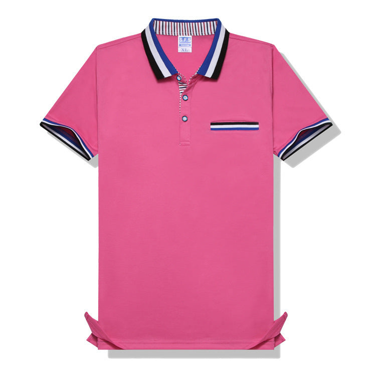 Europese Stijlvolle Casual Gestreepte Revers Poloshirt met Korte Mouwen en Knoopsluiting voor Kinderen