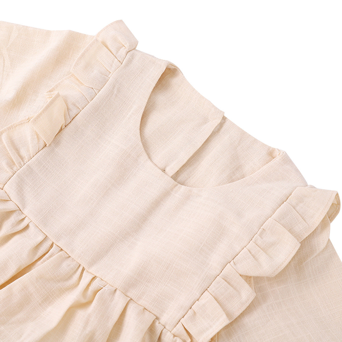 Casual Jurk van Katoen met Vierkante Kraag voor meisjes