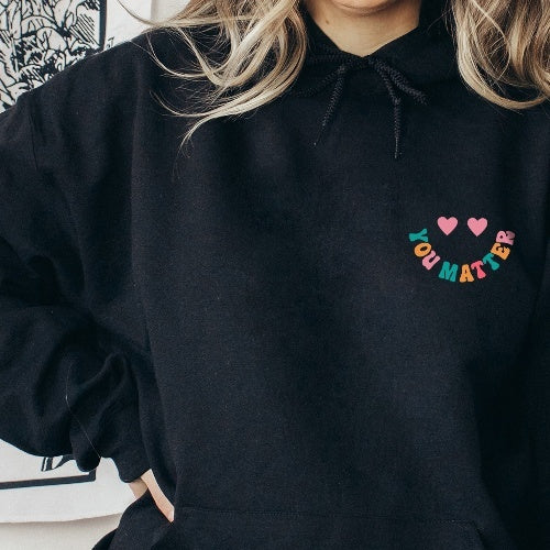 Oversized hoodie voor dames met tekst op de achterkant van Winter