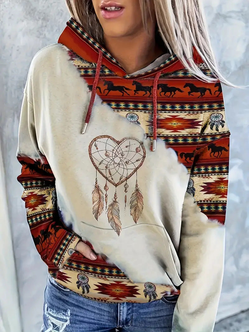 Winter Hoodie Etnische Print