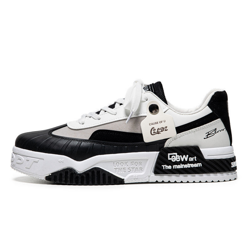 Europese Unieke Ontwerp Casual Colorblocking Sneakers van PU-Leer met Veters voor Unisex