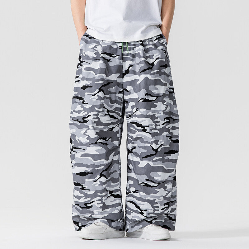 Trendy Casual Kleurrijke Gecamoufleerde Joggingbroek met Stretch en Losse Rechte Pijpen voor Jongens & Heren