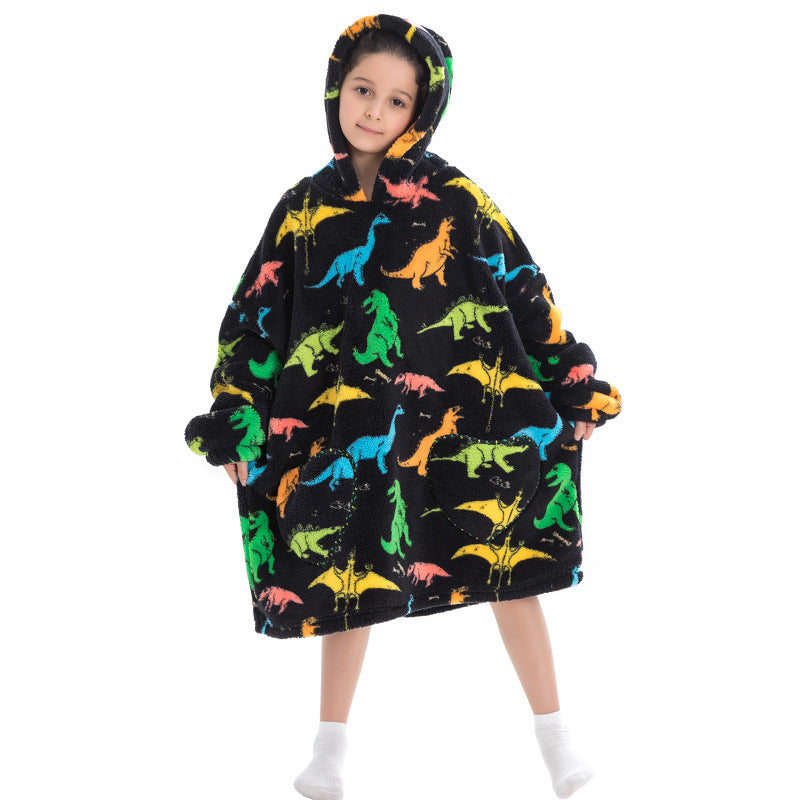 Oversized Flanellen Thermische Pyjama Sweatshirt met Print voor Kinderen / Tieners